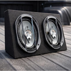 Par Alto Falante Leson 69 6x9 200w + Caixa Carpete Caminhao Preto/prata