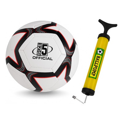 Kit Bola de Futebol + Bomba de Ar Manual Couro Sintético Campo Costurada Esportivo diversão Copa