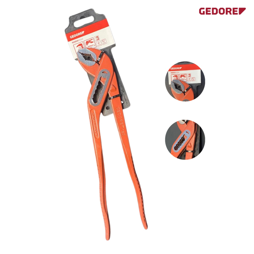 Alicate Bomba D'água Articulado Castelo 10 Polegadas 250mm Gedore Vermelho R28100010 Profissional