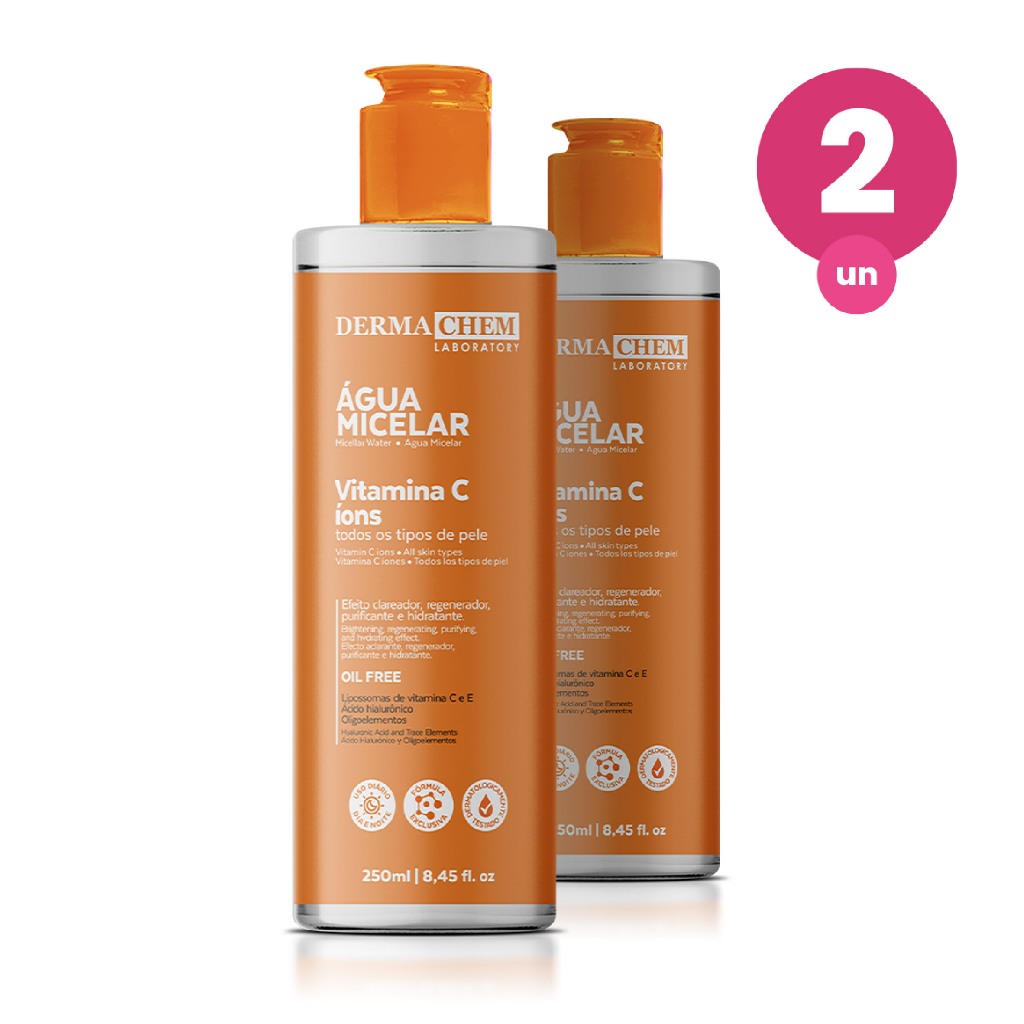 Kit 2 Água Micelar Vitamina C 250ml Dermachem
