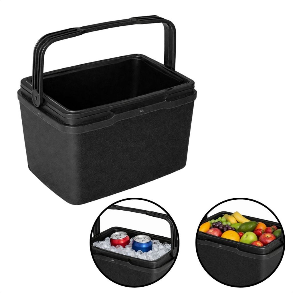 Caixa Termica Cooler 7 Litros Praia Tampa Alça Resistente Preto em Oferta na Shopee