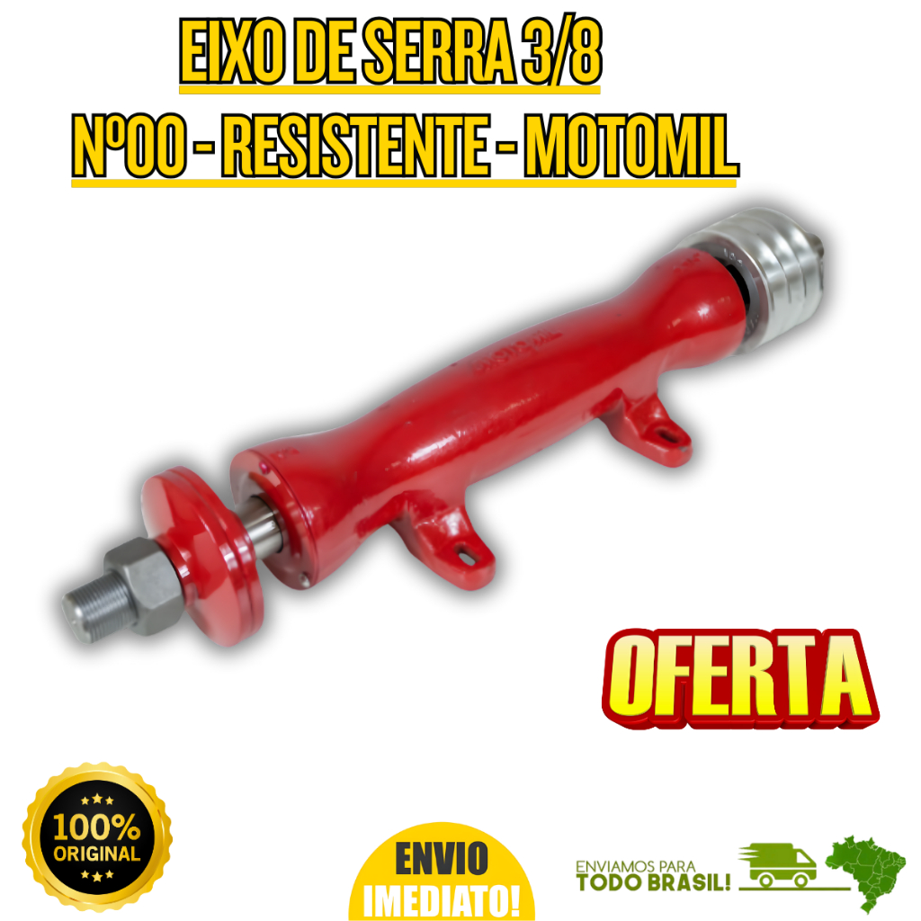 Eixo de Serra Circular 3/8'' Profissional Nº00 ESC-00 Cortes Preciso Motomil Oferta Premium Compacto