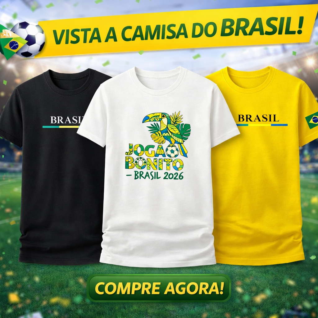 Camiseta Copa do Mundo Brasil 2026 Masculina e Feminina Envio Rápido