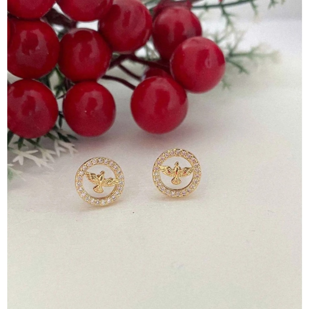 Brinco Espírito Santo Cravejado Feminino | Semijoia Banhada a Ouro 18k ou prata 925