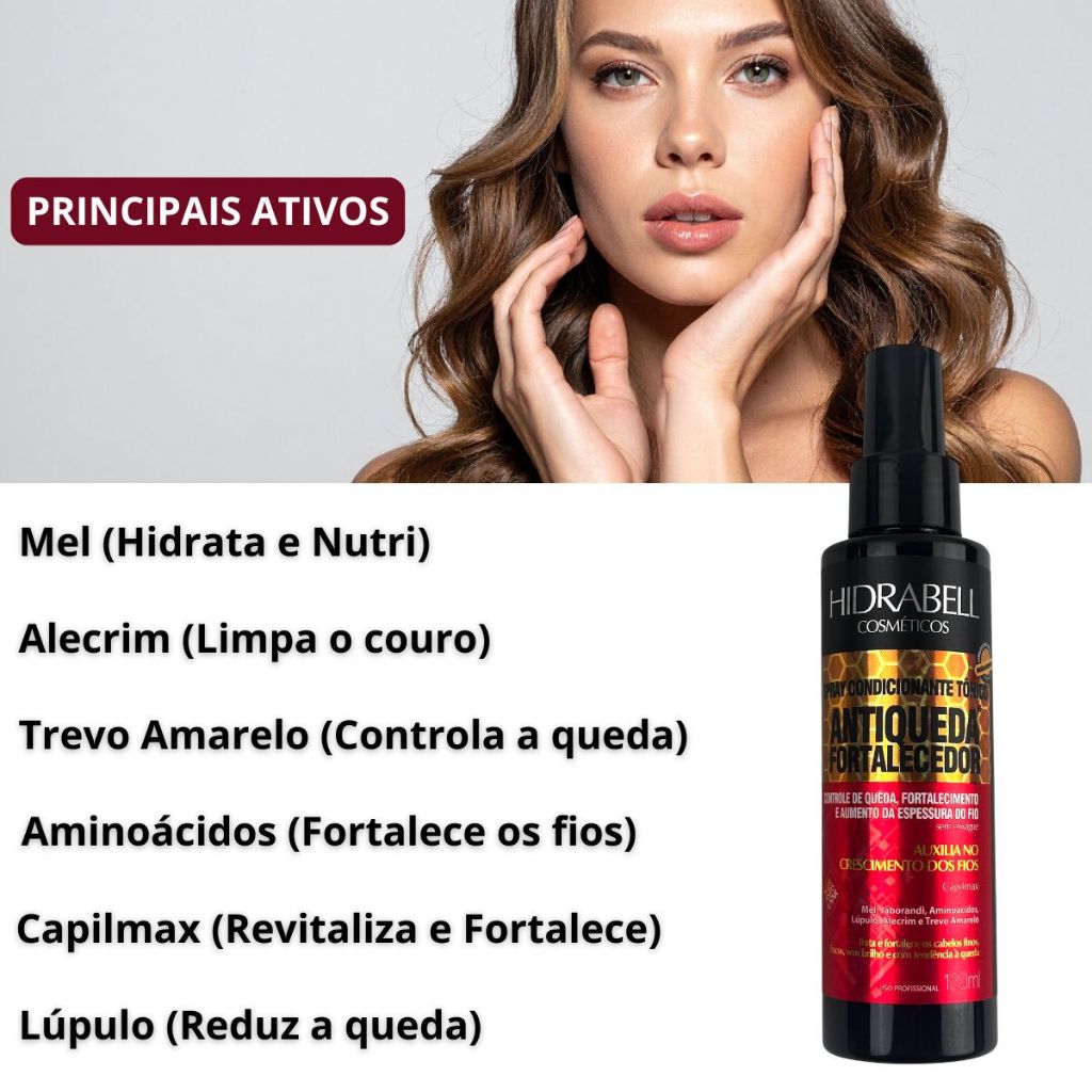 Spray Capilar Condicionante Tônico Antiqueda Fortalecedor Hidrabell 120ml · foto 2