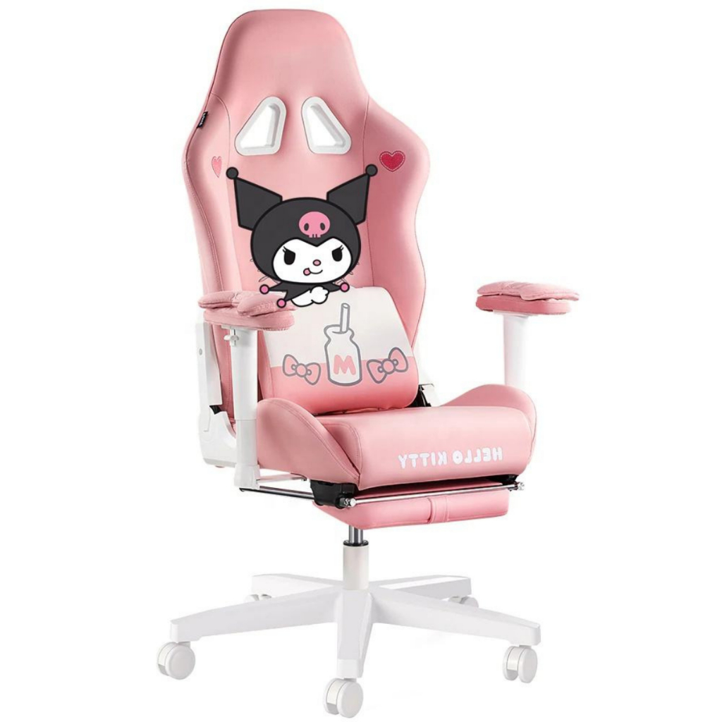 Cadeira Gamer Kuromi Rosa Cadeira de Escritório Rosa Ajustável Ergonômica Cadeira Gamer