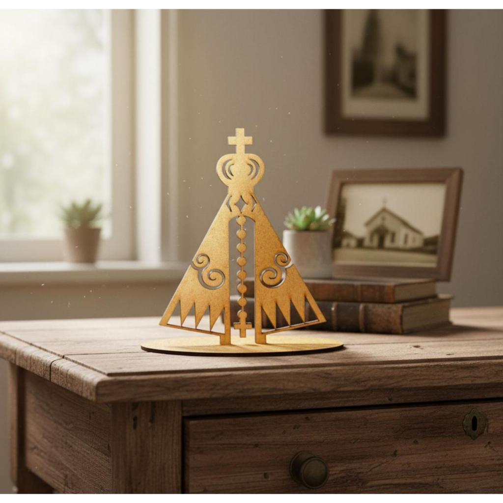 Kit 10 E Kit 20 Lembrancinhas Moldura Nossa Senhora Aparecida Com Suporte MDF Ideal Para Presentes E Itens Religiosos