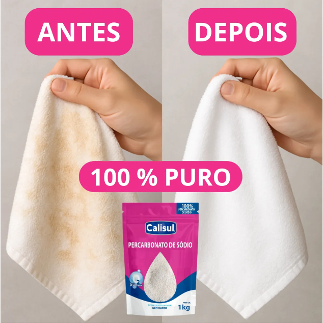 Percarbonato de Sódio 100% Puro - Tira Manchas Premium Roupas Brancas e Coloridas