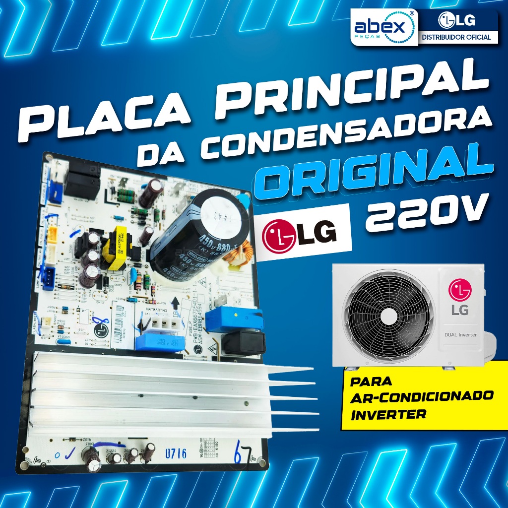 Placa Principal 220V Ar Condicionado Split LG 9000 Btus EBR82870716 Original