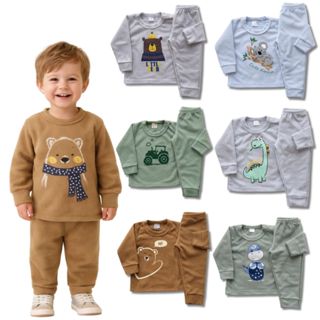 Kit 4 Peças Soft Infantil Menino Inverno Conjuntos Confortáveis Infantil Menino em Oferta na Shopee