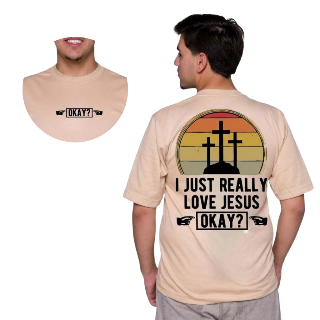 Camiseta Cristã Unissex Estampada Love Jesus Moda Religiosa Catolica Evangelica Oversized