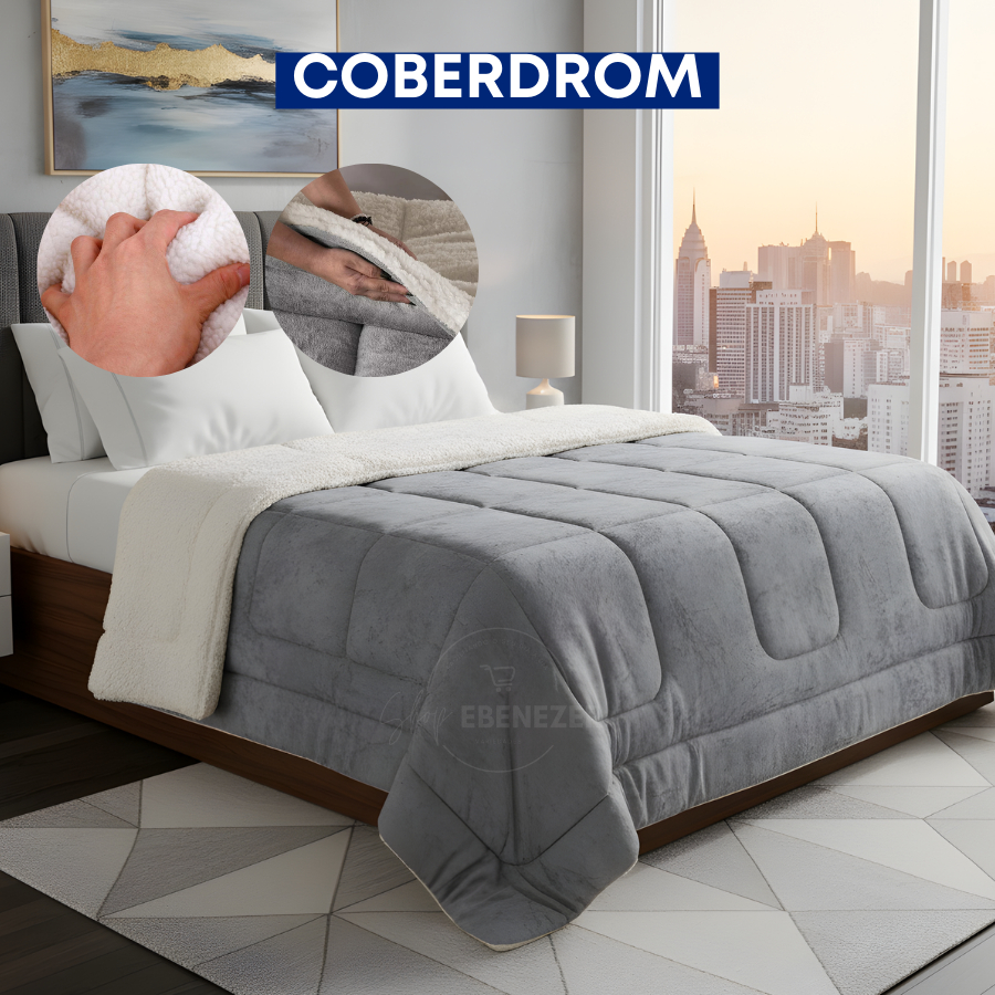 Coberdrom Solteiro, Casal, Queen E King Edredom Sherpa Dupla Face Extra Macio Resistente Premium em Oferta na Shopee