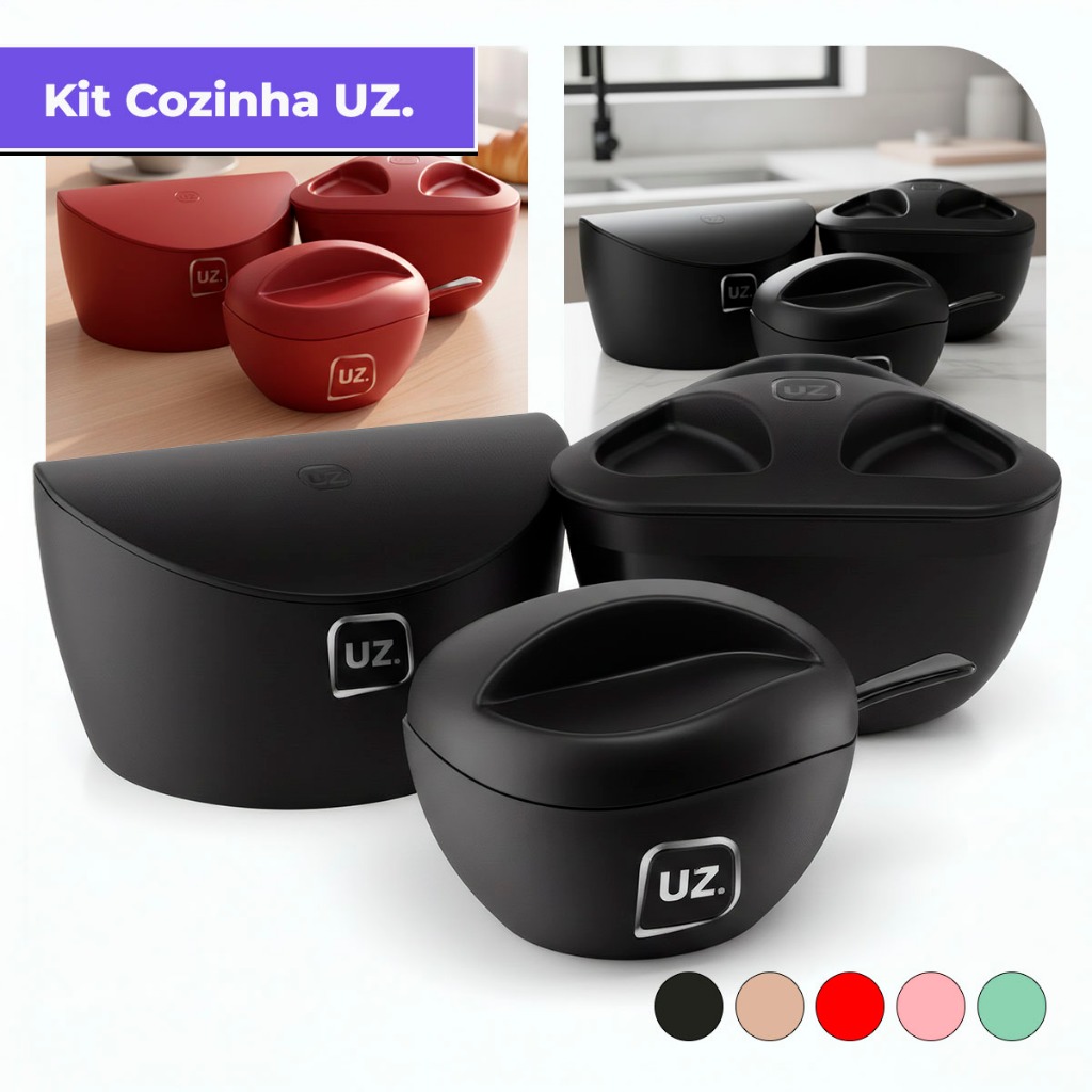 Kit Farinheiro Saleiro e Açucareiro com Colher Cozinha Premium Condimento