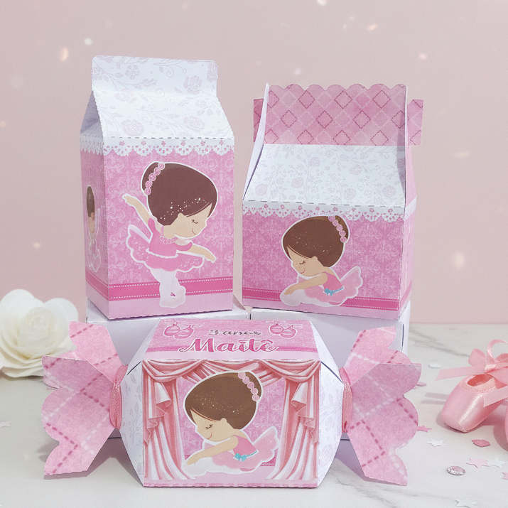 Kit Lembrancinha Bailarina Personalizada Aniversário Infantil Pegue e Monte