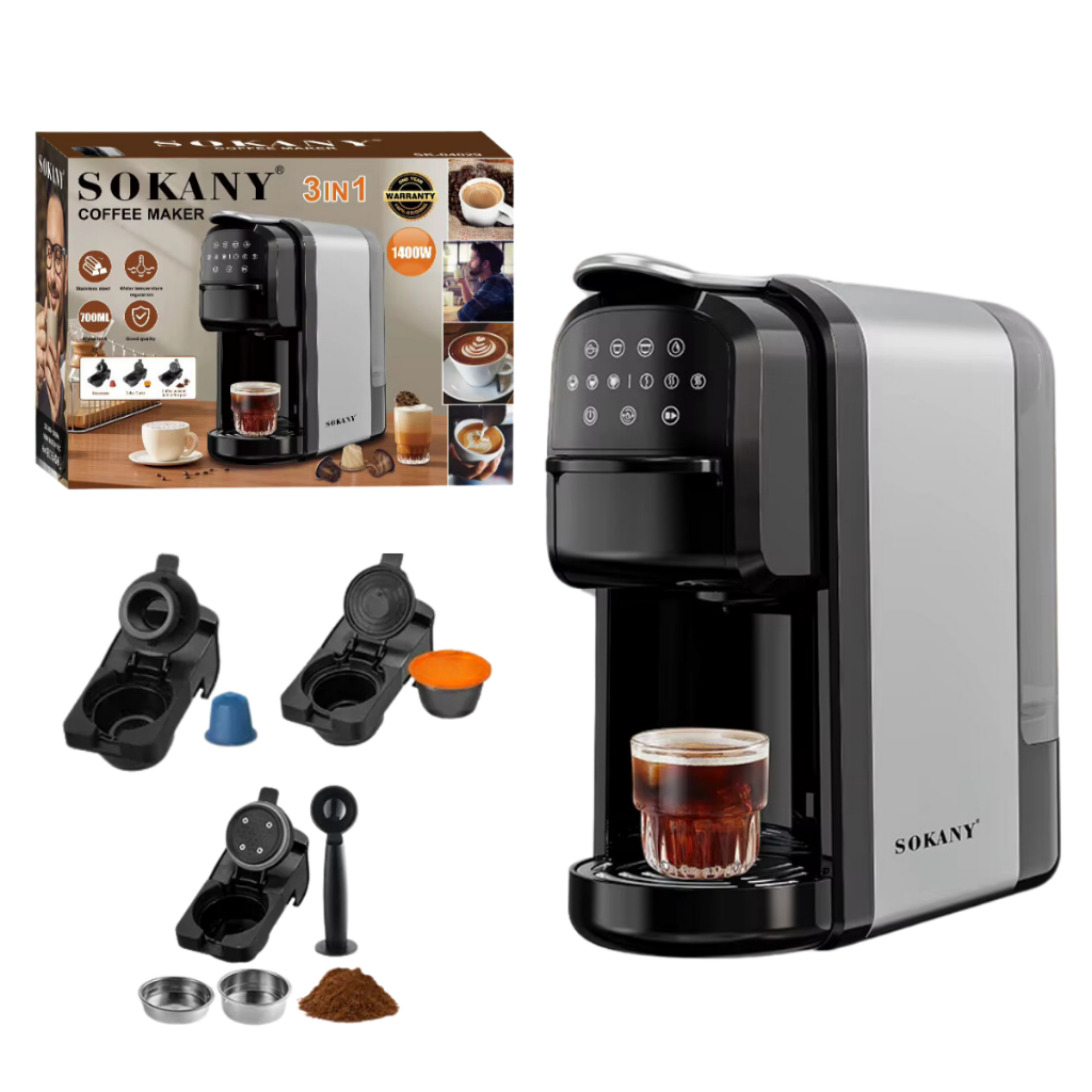 Imagem Cafeteira Elétrica Multibebidas Automática 3 em 1 Capsulas