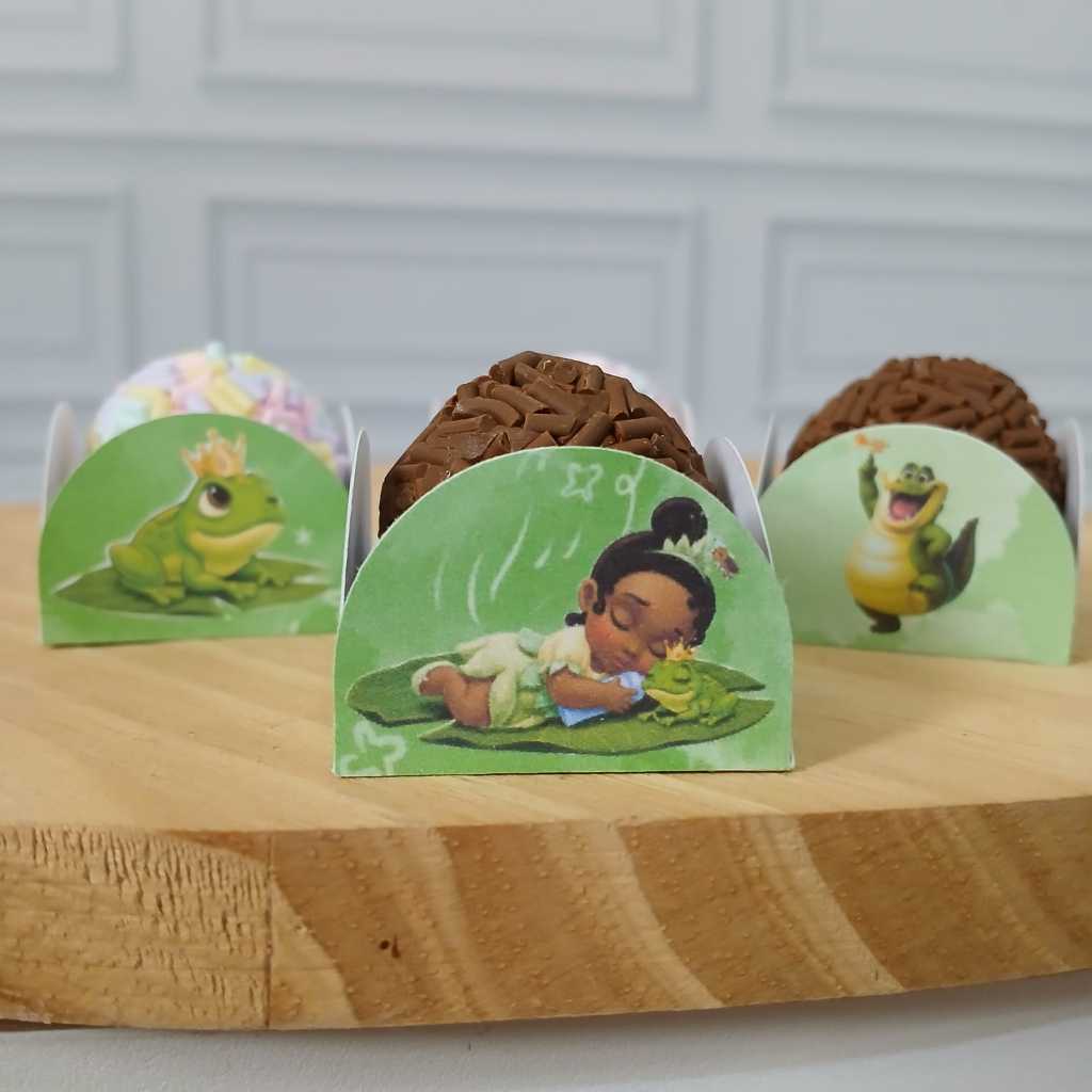 Forminha de doce Personalizada Princesa Tiana Baby - A Princesa e o Sapo - Lembrancinha - Festa