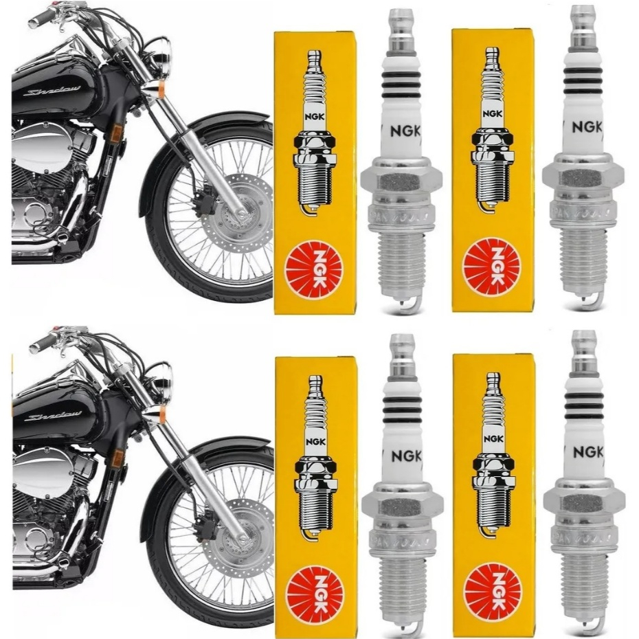 Kit Velas de Ignição Shadow 750 / Shadow 600 (4 Unidades) DPR8EA-9 Ngk