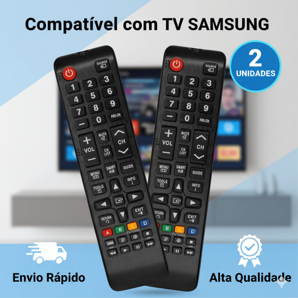 Controle Remoto TV Compatível com SAMSUNG TODOS OS MODELOS LCD LED BN-59 em Oferta na Shopee
