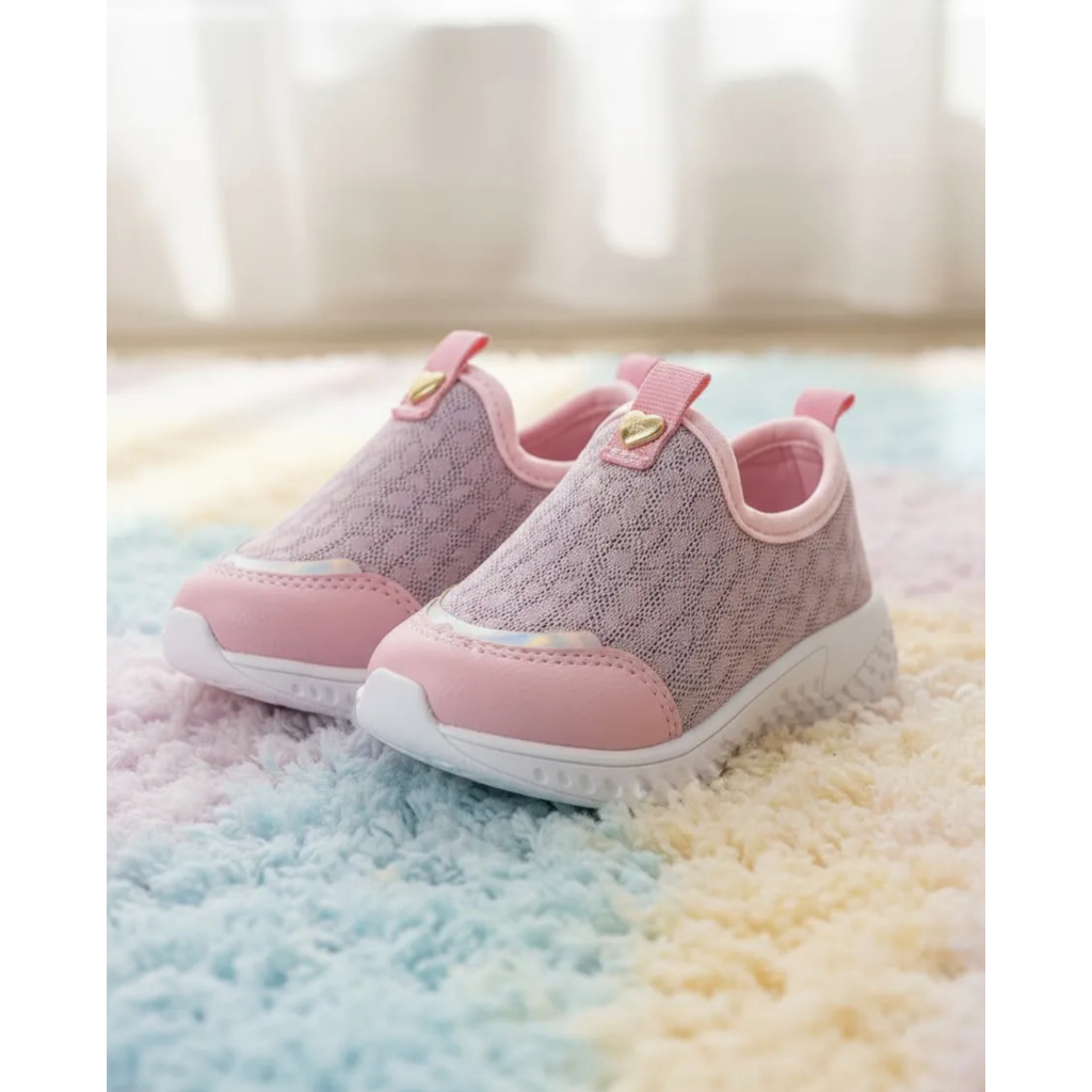 Tênis Infantil Feminino Calce Fácil Meia Brilho Confortável Escolar Menina Slip On (Envio Imediato)