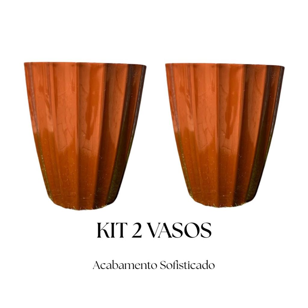Kit 2 Vasos Planta Coluna Facetada Polietileno Moderno Decorativo Luxo 29x25 em Oferta na Shopee