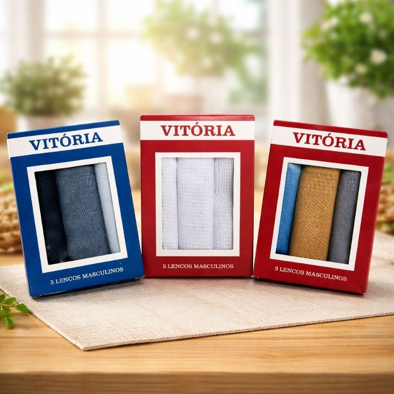 Lenços de Bolso Masculino Caixa Vitória Branco Colorido Lenços de Bolso Masculino Caixa Vitória Branco Colorido