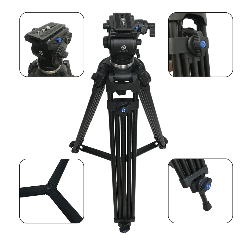 Tripé Profissional JW - 1850DY d Com Cabeça Hidráulica Para 5kg Top