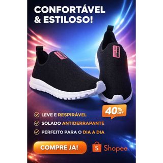 Tenis Meia Masculino Calce Fácil Ortopédico Sneaker slip on Sem Cadarço Esportivo Casual Academia