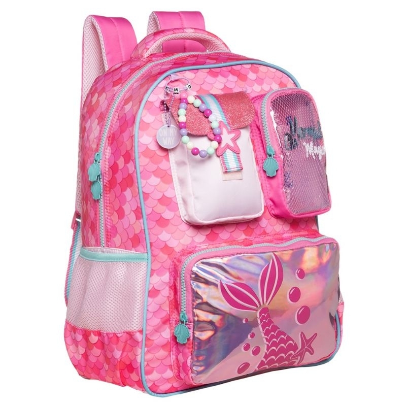 Mochila Escolar Infantil Feminina Sereia On My Way Tween Rosa Original Menina