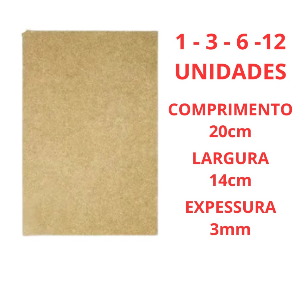 Placa chapa MDF Cru 14x20 3MM - A5 - Artesanato - Quadro - Decoração