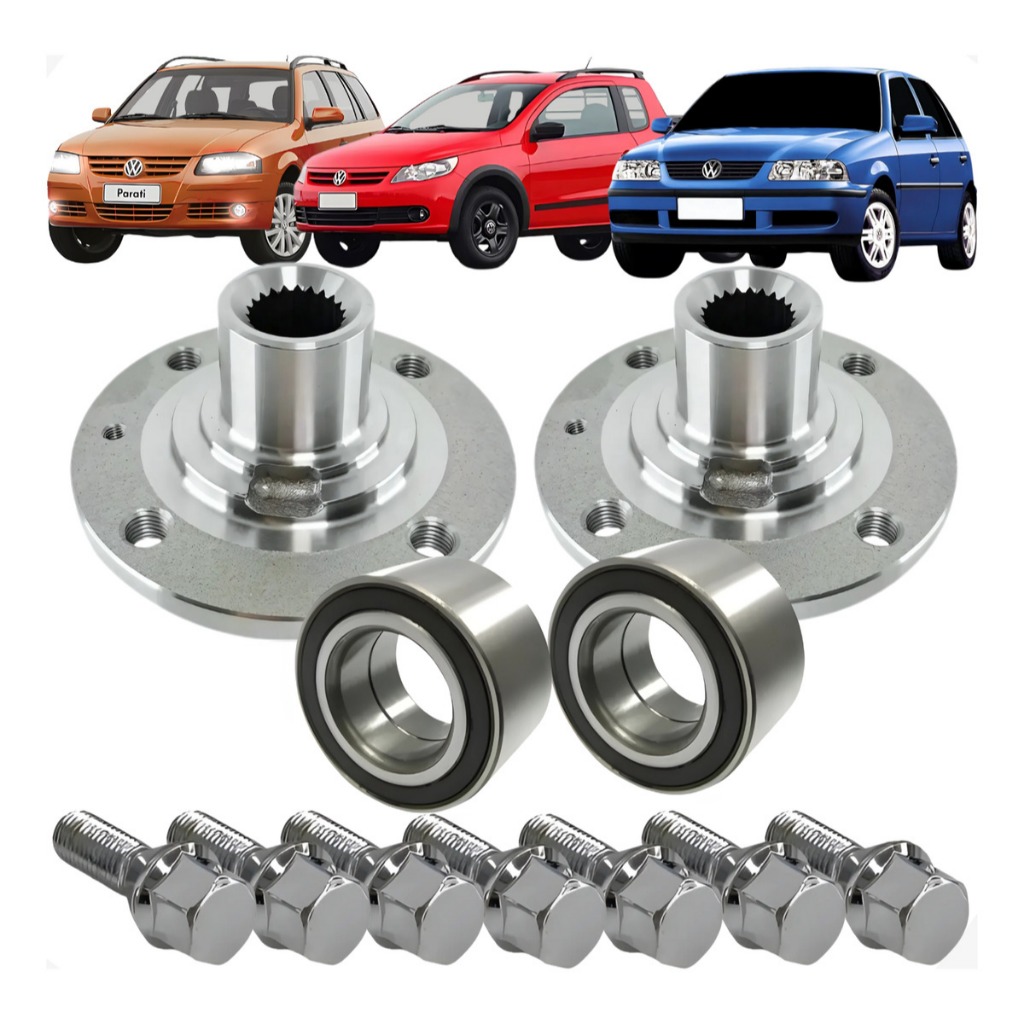 Par Cubo + Par Rolamento Dianteiro (Com Parafusos) Vw Gol Versalles Passat (Sem ABS) G2 A G5 em Oferta na Shopee