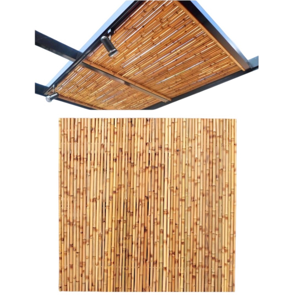 Esteira de Bambu ROLIÇO Forro De Bambu Para Pergolados, Área Gourmet 1,0x1,0 PPF1x1 em Oferta na Shopee