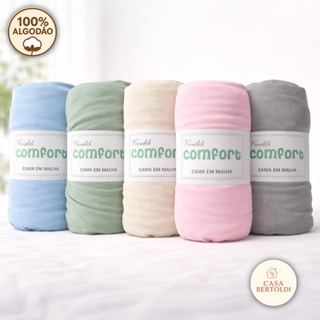 Kit 2 e 3 lençóis Adulto Cama Solteiro Casal Queen King Lençol Elástico 100% Algodão Malha Macia Cor em Oferta na Shopee
