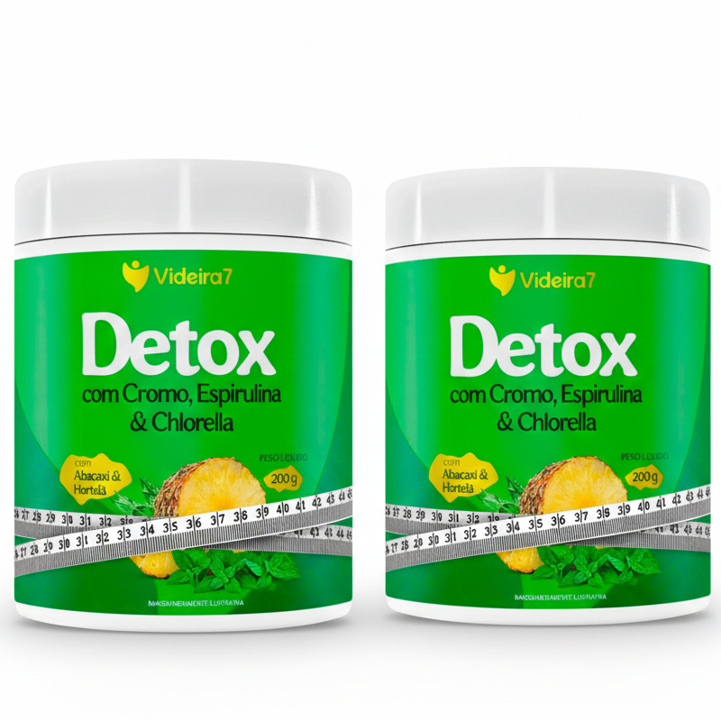 Kit 2un Detox em Pó , Espirulina E Clorella, Cromo, Cha Verde- 200g em Oferta na Shopee
