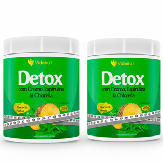 Kit 2un Detox em Pó , Espirulina E Clorella, Cromo, Cha Verde- 200g em Oferta na Shopee