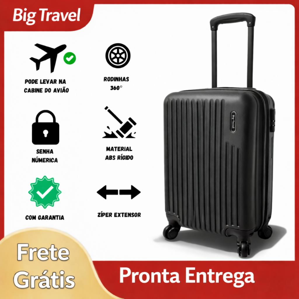 Mala Avião Bordo 10kg com Rodinhas Giratórias 360 Viagem Extensor Bagagem de Mão não Despacha