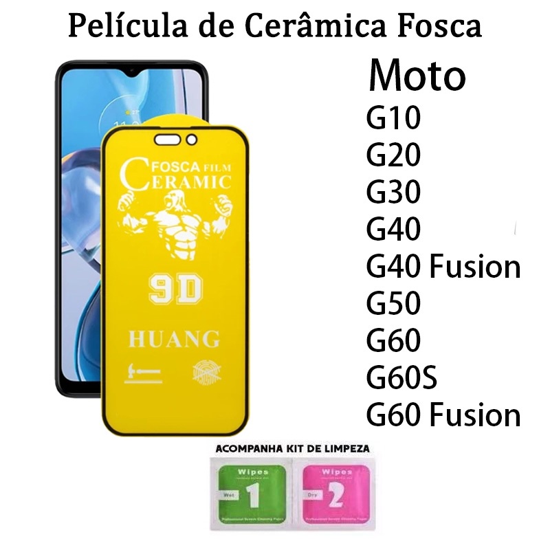 Película Cerâmica Fosca 9D Flexível HD Anti Reflexo Anti Risco Compatível Moto G10 G20 G30 G40 G50 G60 em Oferta na Shopee