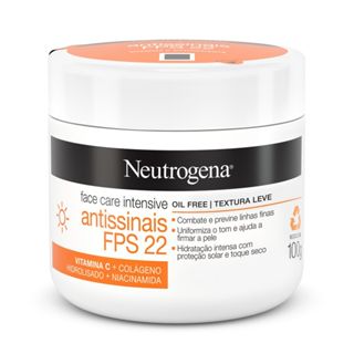 Hidratante Facial Neutrogena Face Care Intensive Antissinais FPS 22 100g em Oferta na Shopee