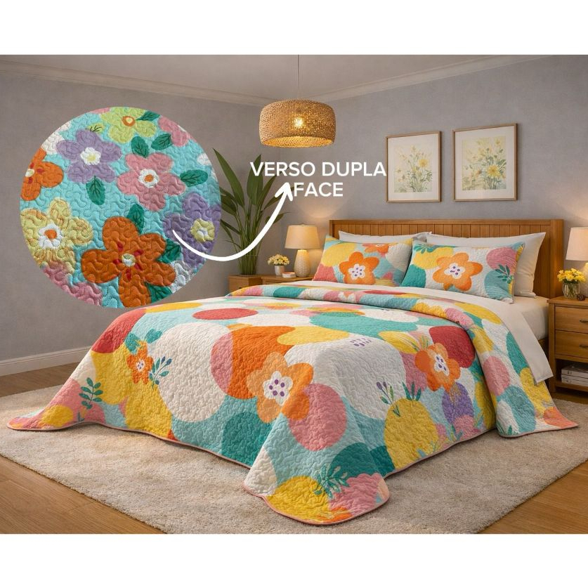 Kit Colcha Cobre Leito SUPER KING com 2 porta travesseiro Super *OFERTA em Oferta na Shopee