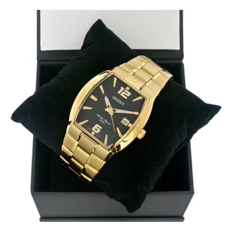 ★NOVO★ Relógio Aço Dourado ORIENT Masculino Com Calendário Prova D'água 5ATM/50m - GGSS1017 P2KX