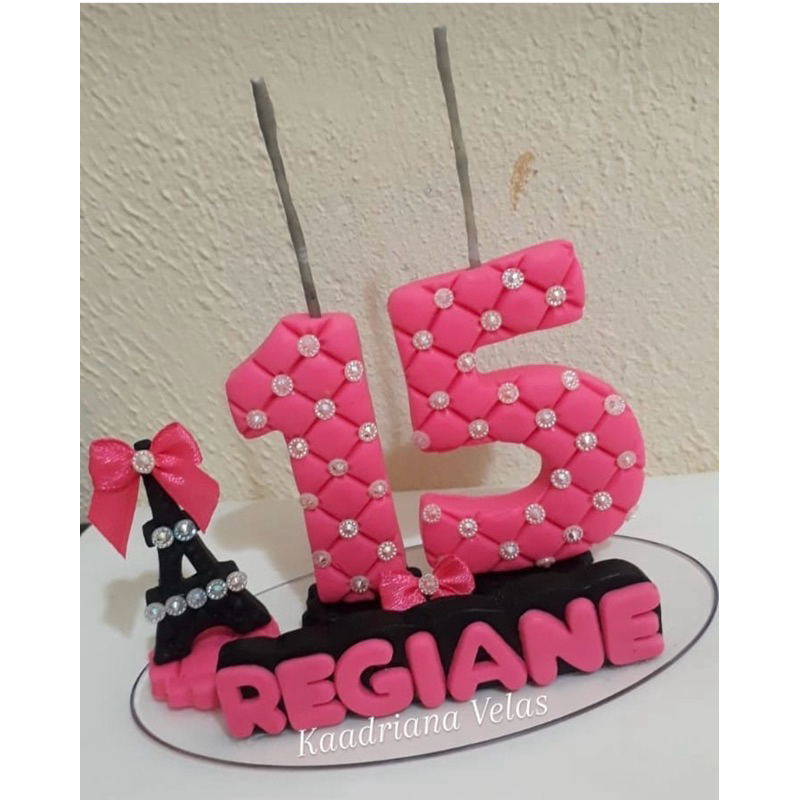 Vela 15 anos, biscuit 15 anos, vela personalizada, festa 15 anos, vela Paris, vela personalizada 15 anos, debutantes 15.