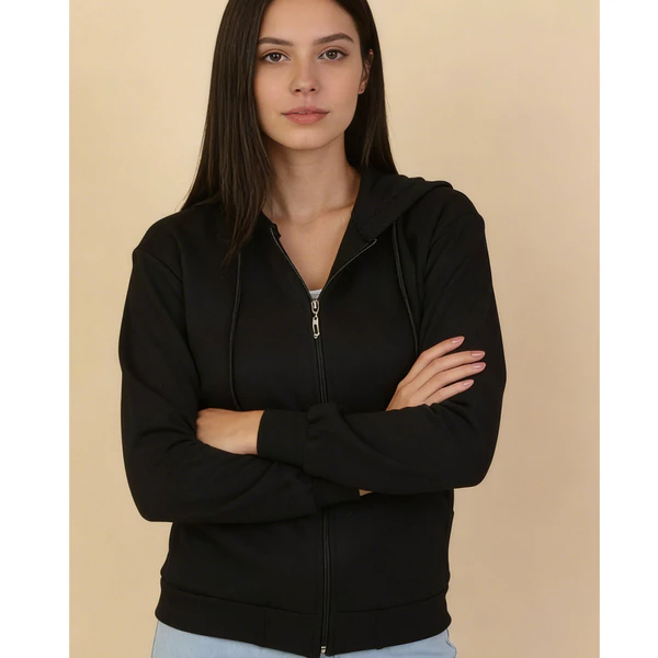 Casaco Moletom Feminino com Zíper e Capuz Plus Size | Liso, Confortável e Casual