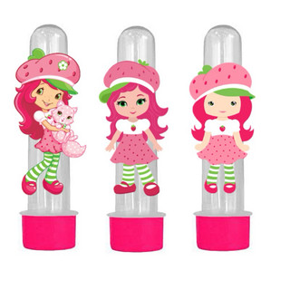 Tubete Menina Moranguinho - Festa Moranguinho / lembrancinhas / Decoração