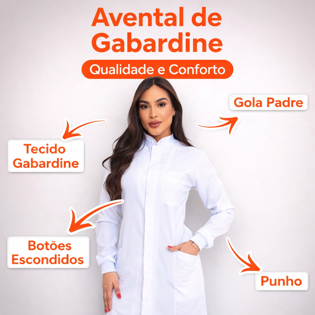 Jaleco Branco Feminino Gabardine Manga Longa Para Estágio Enfermagem Fisio Odontologia Moda Branca Jaleco Branco Feminino Gabardine Manga Longa Para Estágio Enfermagem Fisio Odontologia Moda Branca