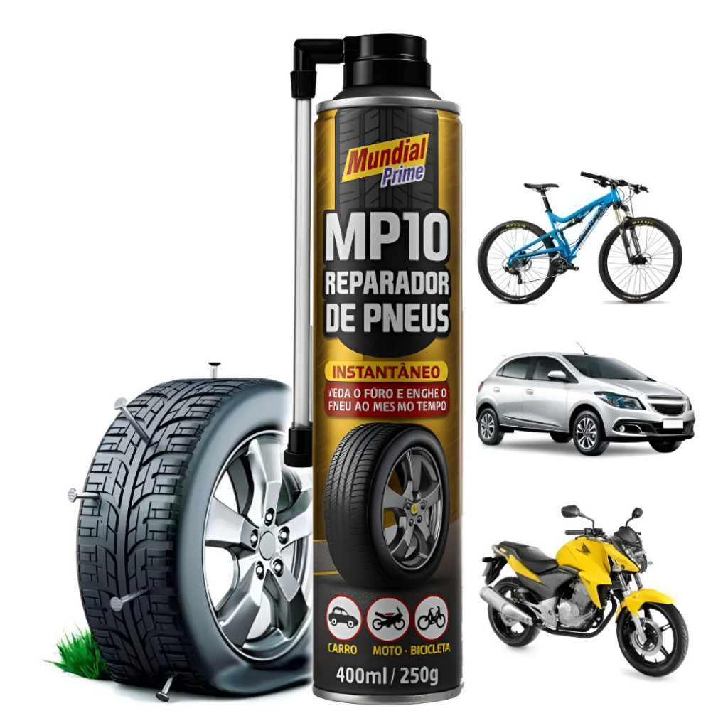 Reparador De Pneus Mp10 Spray Repara Enche Sem Macaco