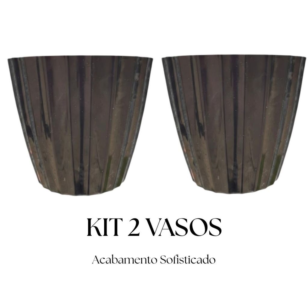Kit 2 Vasos Polietileno Para Plantas Jardim Sala Luxo bojo Medio 35x29