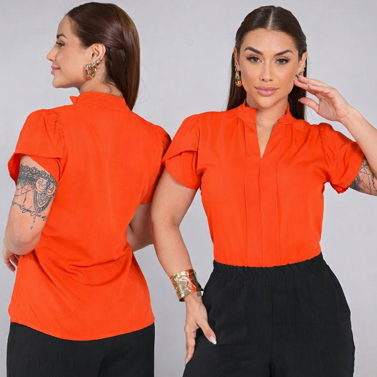 Promoção Blusa Feminina Social Dunas Elegante Confortável Look Casual Trabalho Elegante