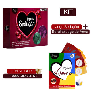 Kit Jogo da Sedução Com Tabuleiro E Dado e Jogo de Cartas Raspadinha do Amor Com Dado Para Casais