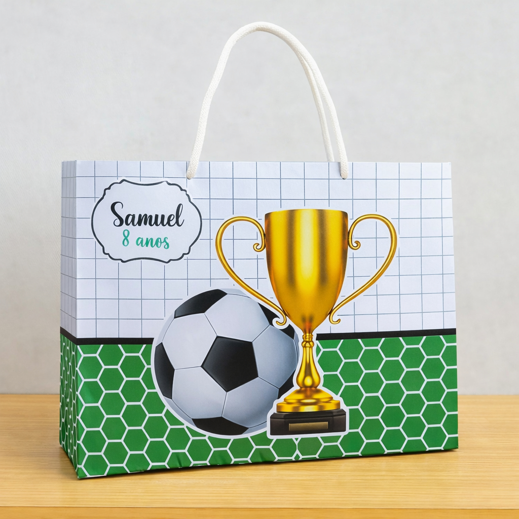 Sacolinhas Personalizadas tema time de futebol bola | futebol | Lembrancinha Futebol - DESMONTADA