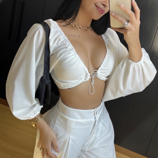 Cropped Manga Lonja Alfaiataria em Oferta na Shopee