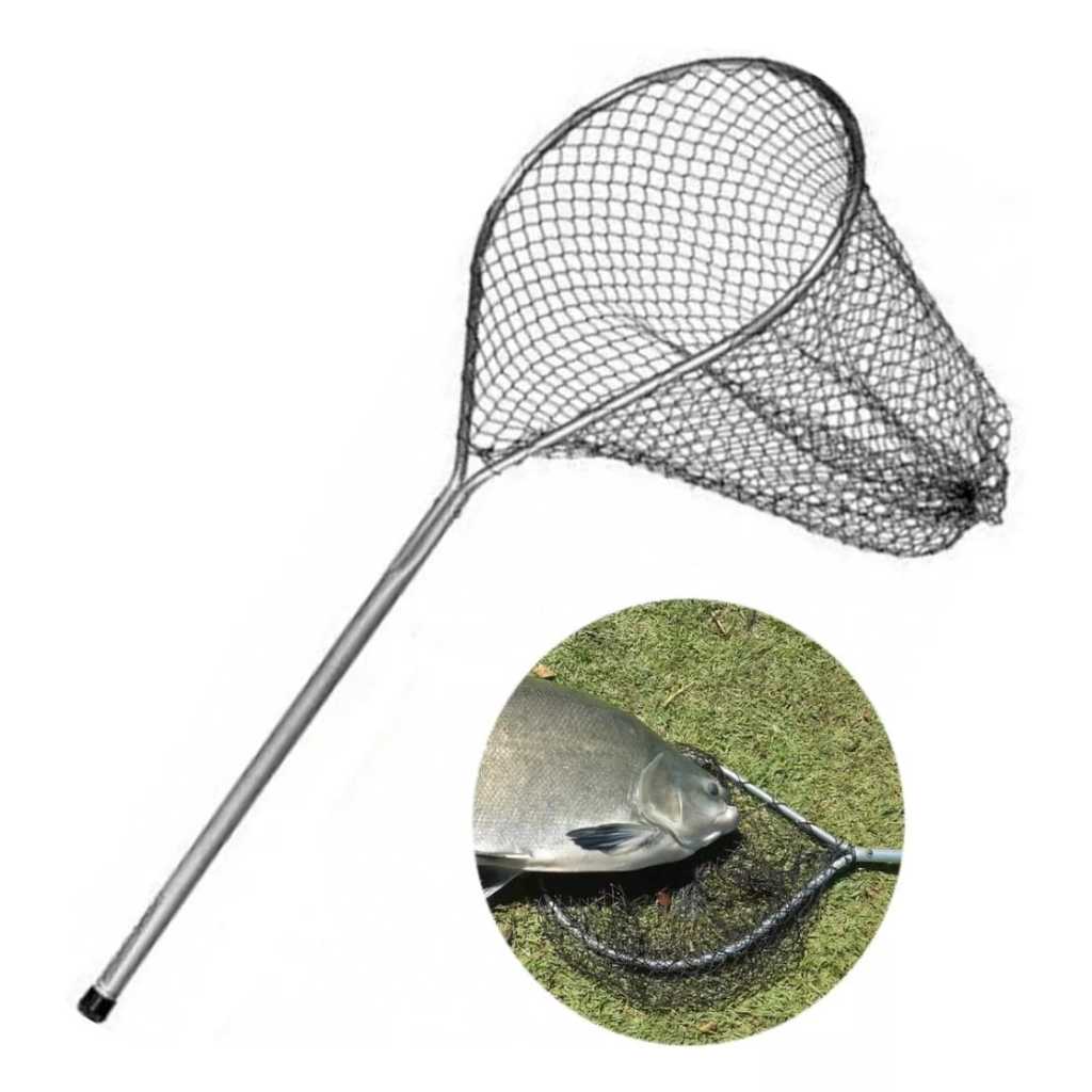 Passaguá Tela Azul Malha12mm Aro 40x50 Cabo 60 cm aluminio em Oferta na Shopee